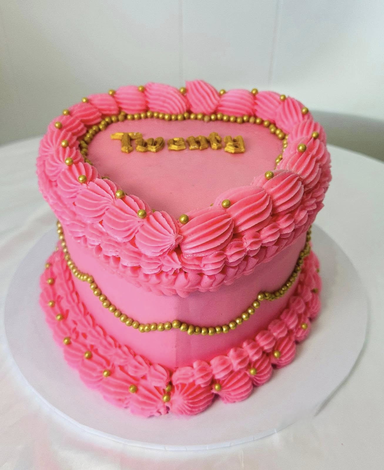 Pretty-in-pink heart cake